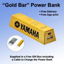 Logo Branded "Gold Bar" Power Bank 2000 mAh