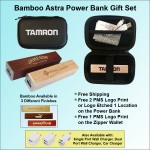 Logo Branded Bamboo Astra Power Bank in Zipper Wallet 2800 mAh