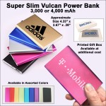 Logo Branded Super Slim Vulcan Power Bank 4000 mAh - Pink