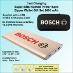 Custom Fast Charging Super Slim Newton Power Bank USB C Gift Set 8000 mAh - Gold