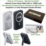 Atlantis Power Bank Integrated Charging Cables 5000 mAh "Mag Safe" In a Cello Wrapped Gift Box with Logo