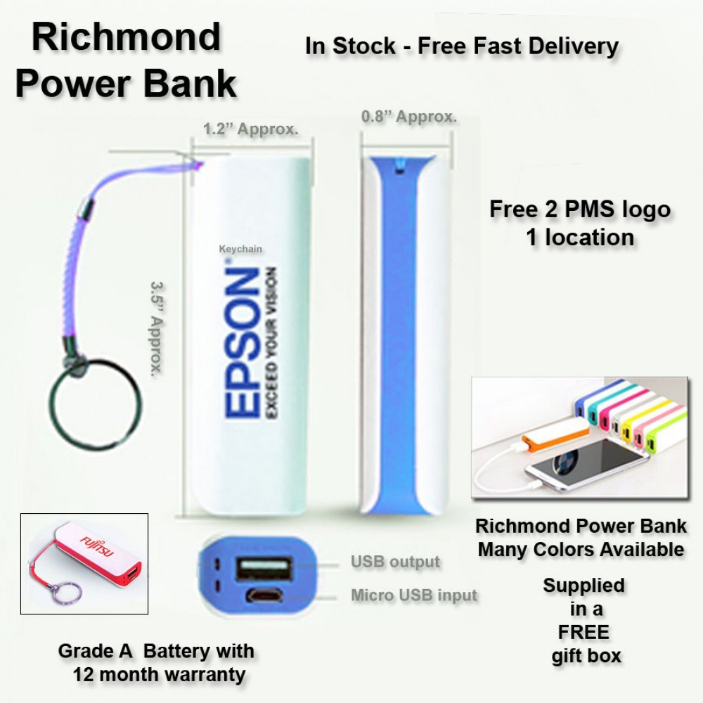 Customized Richmond Power Bank 2000 mAh