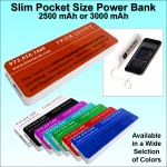 Pocket Size Power Bank 2500 mAh - Orange with Logo