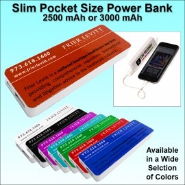 Pocket Size Power Bank 3000 mAh - Orange with Logo