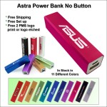 Astra No Button Power Bank - 3000 mAh - Pink with Logo