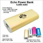 Logo Branded Echo Power Bank 4000 mAh - Gold