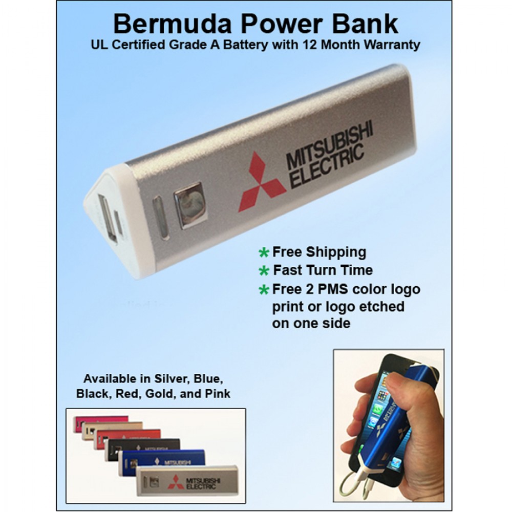 Bermuda Power Bank 2000 mAh with Logo