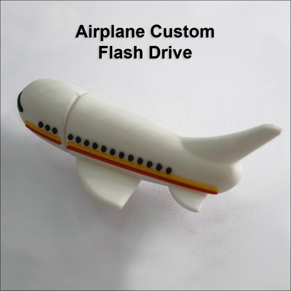 Customized Airplane Custom Flash Drive - 4 GB Memory Customized Airplane Custom Flash Drive - 4 GB Memory