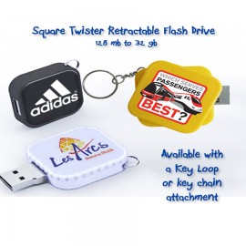 Square Twister Flash Drive - 16 GB Memory with Logo