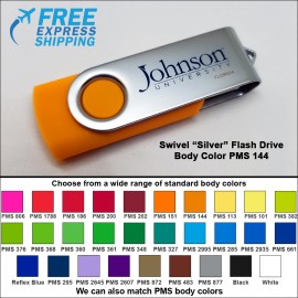 Swivel Flash Drive - 32 GB Memory - Body PMS 144 with Logo  Swivel Flash Drive - 32 GB Memory - Body PMS 144 with Logo