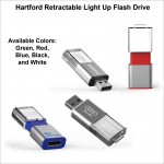 Hartford Retractable Light Up Flash Drive - 16GB Memory with Logo