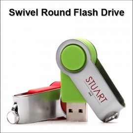 Custom Swivel Round Flash Drive - 8 GB Memory