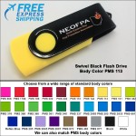 Custom Swivel Black Flash Drive - 32 GB Memory - Body PMS 113