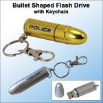 Logo Branded Bullet Shaped Flash Drive - 16 GB Memory