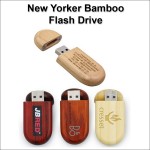 Logo Branded New Yorker Bamboo Flash Drive - 8 GB Memory