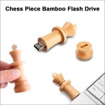 Custom Chess Piece Bamboo Flash Drive - 4 GB Memory