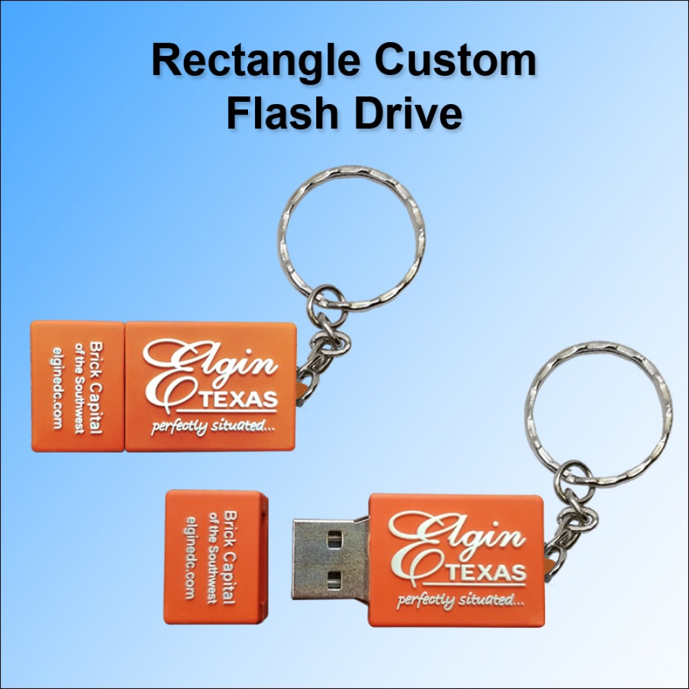 Rectangle Custom Flash Drive - 4 GB Memory with Logo
