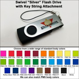 Promotional 4 GB Swivel "Silver" Flash Drive w/Key String Attachment  Promotional 4 GB Swivel "Silver" Flash Drive w/Key String Attachment