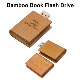 Personalized Bamboo Book Flash Drive - 8GB Memory