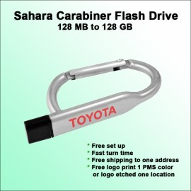 Personalized Sahara Carabiner Flash Drive - 16 GB Memory