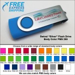 Swivel Flash Drive - 4 GB Memory - Body PMS 285 with Logo