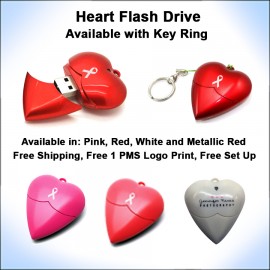 Heart Flash Drive - 8 GB Memory with Logo  Heart Flash Drive - 8 GB Memory with Logo