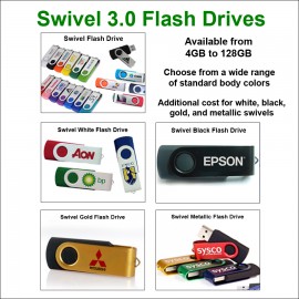 Swivel 3.0 Flash Drive - 32 GB Memory with Logo