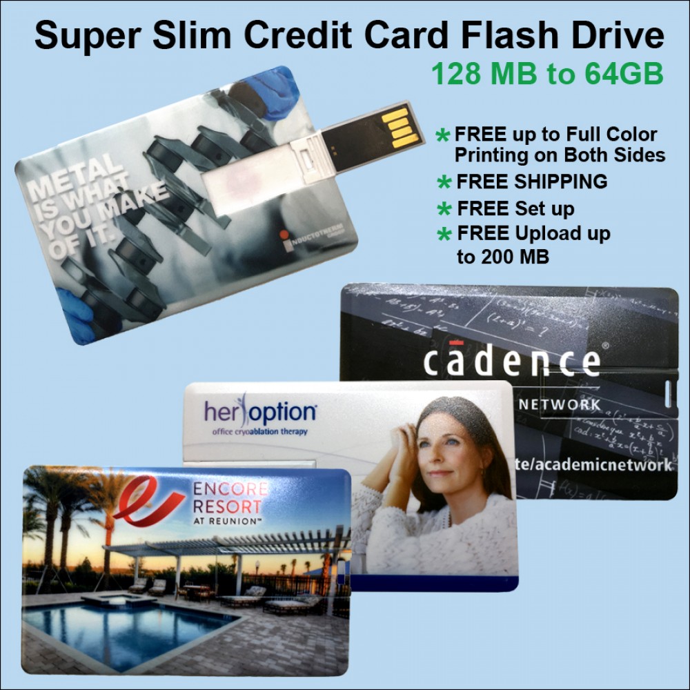 Super Slim Credit Card Flash Drive - 32 GB Memory with Logo