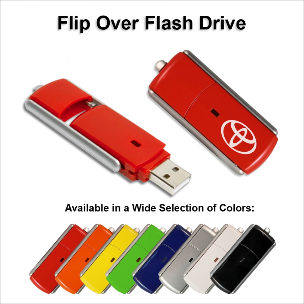 Logo Branded Flip Over Flash Drive - 4 GB Memory