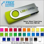 Swivel Flash Drive - 64 GB Memory - Body PMS 382 with Logo