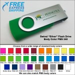 Swivel Flash Drive - 16 GB Memory - Body PMS 348 with Logo
