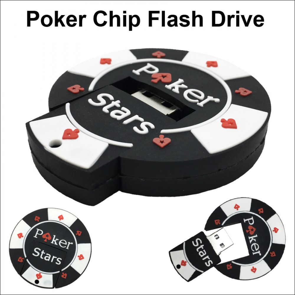 Logo Branded Poker Chip Flash Drive - 4 GB