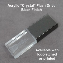 Customized Acrylic "Crystal" Flash Drive - Black - 8 GB Memory