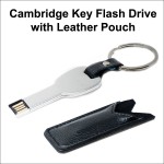 Logo Branded Cambridge Key Flash Drive with "Leather" Pouch - 16 GB