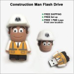 Custom Construction Man Flash Drive - 8 GB