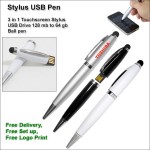 Stylus USB Pen Flash Drive - 16 GB Memory with Logo