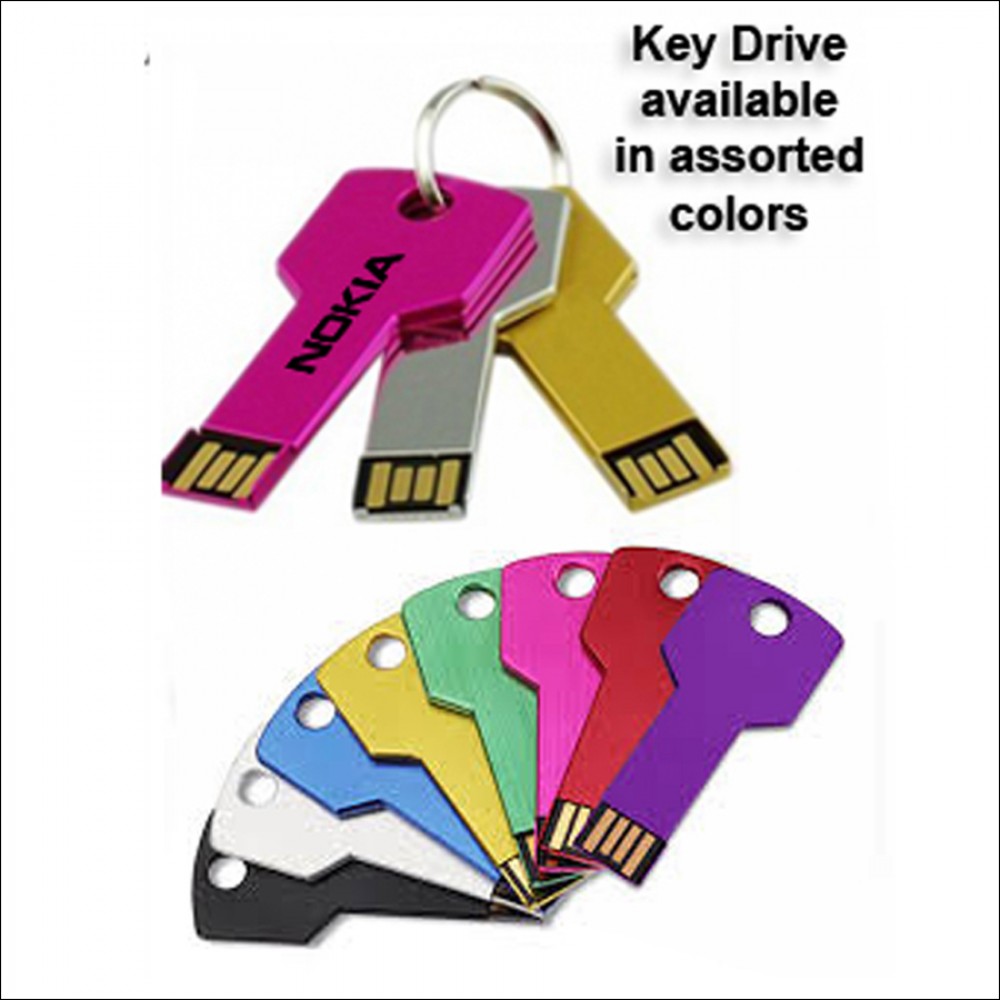 Key Colored Flash Drive - 16 GB Memory with Logo