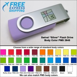 Swivel Flash Drive - 64 GB Memory - Body PMS 2645 with Logo