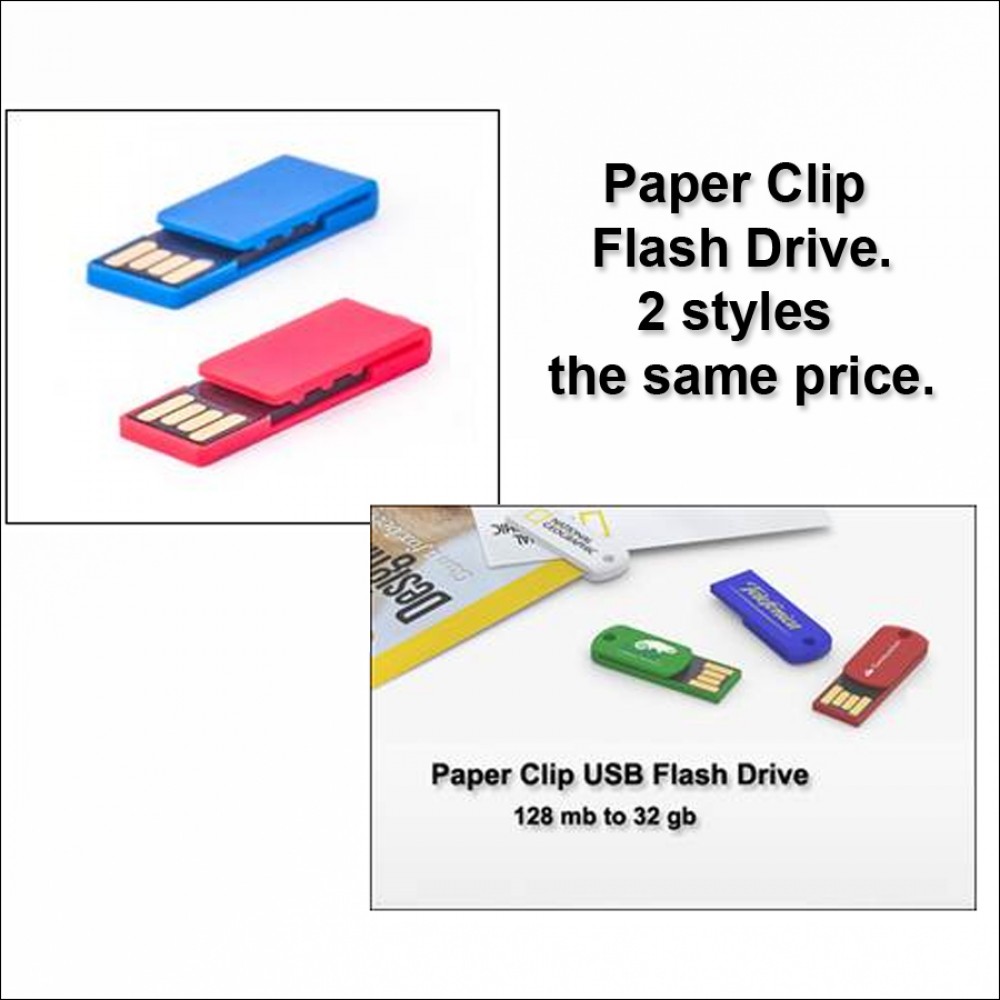 Paper Clip Flash Drive - 8 GB Memory with Logo