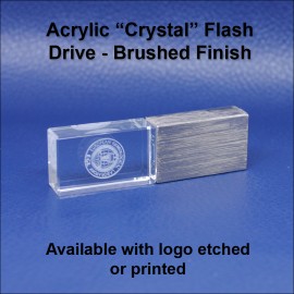 Custom Acrylic "Crystal" Flash Drive - Brushed - 16 GB Memory