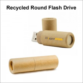 Recycled Round Flash Drive - 16 GB Memory with Logo