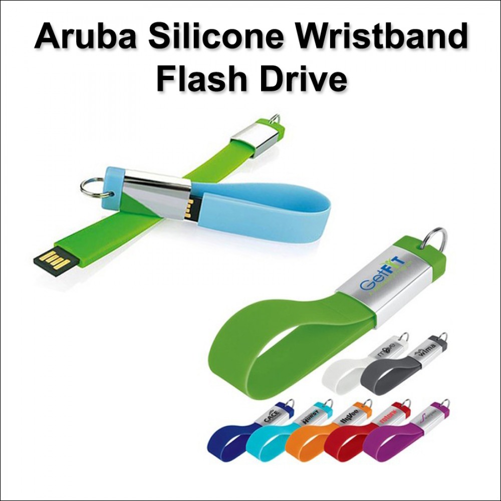 Aruba Silicone Wristband - 4 GB Memory with Logo