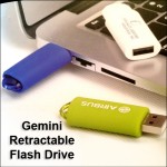 Logo Branded Gemini Retractable Flash Drive - 32GB Memory