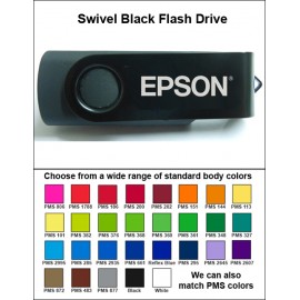 Customized Swivel Black Flash Drive-8 GB