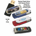 Custom Swivel Epoxy Flash Drive - 8 GB Memory