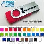 Swivel Flash Drive - 64 GB Memory - Body PMS 186 with Logo