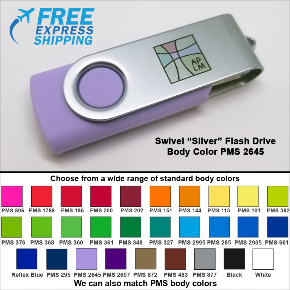 Personalized Swivel Flash Drive - 32 GB Memory - Body PMS 2645