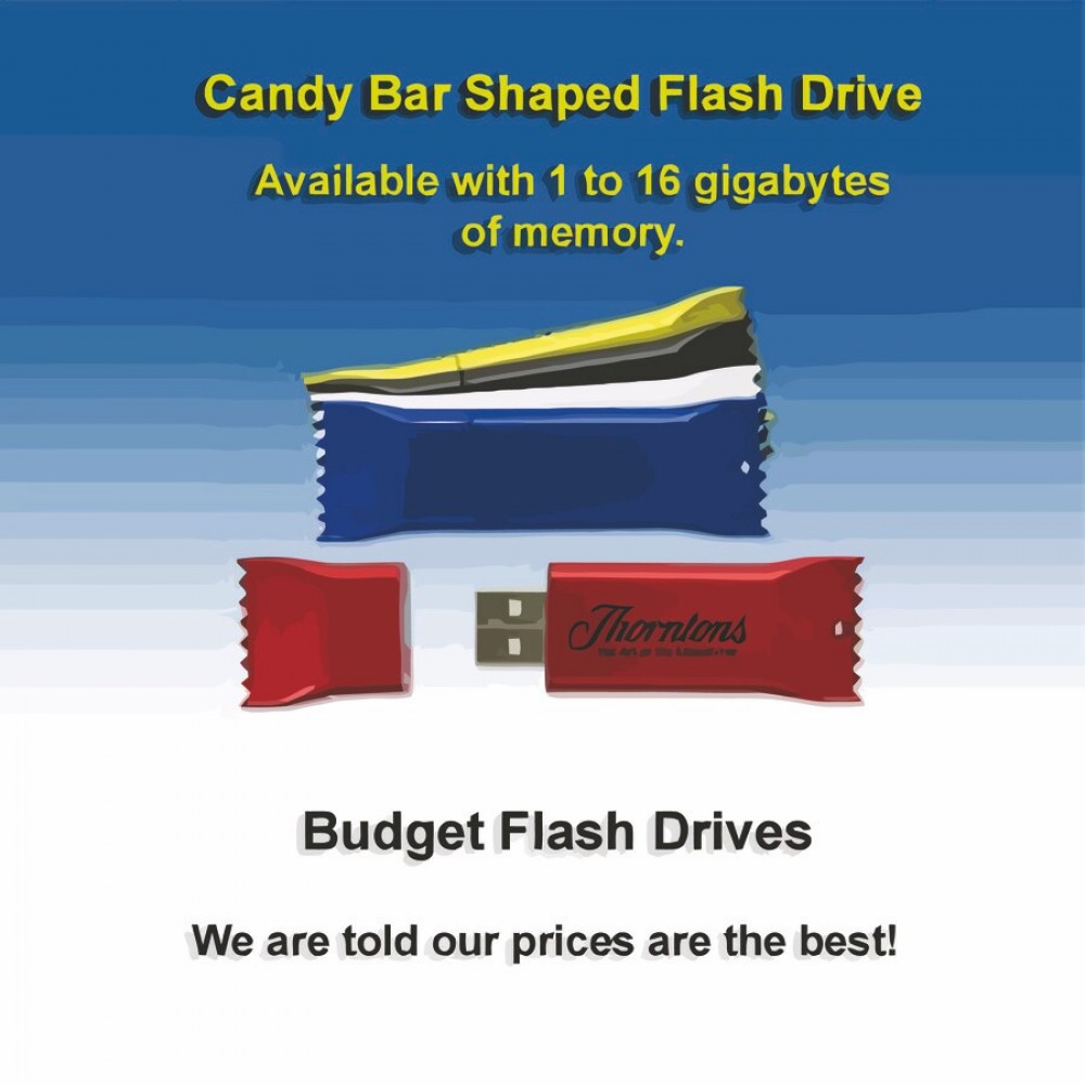 Candy Bar Flash Drive - 8 GB Memory with Logo
