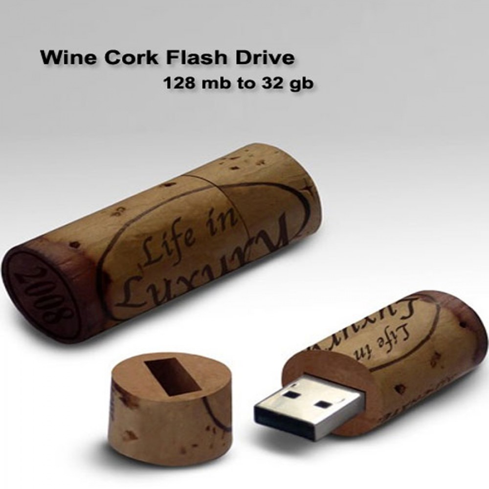 Wine Cork Flash Drive- 32 GB Memory with Logo
