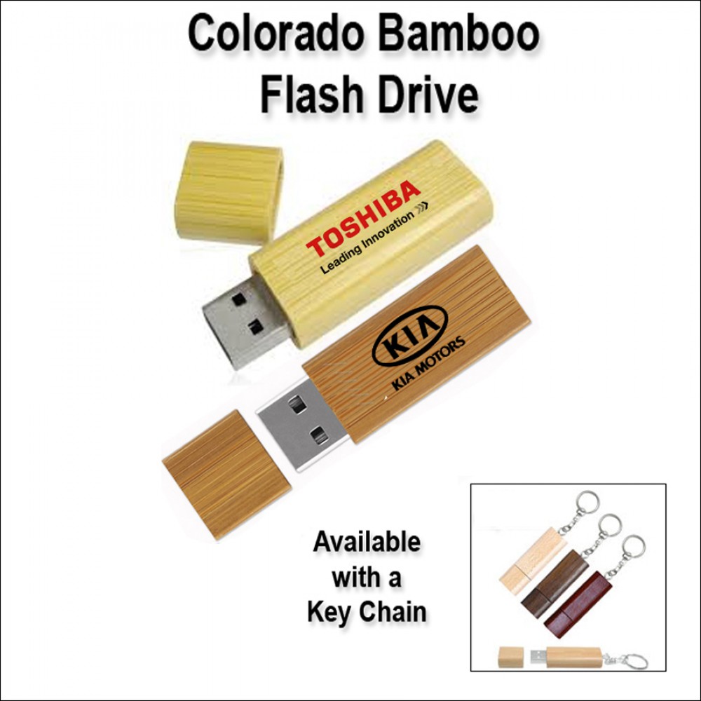 Colorado Bamboo Flash Drive - 16 GB Memory with Logo